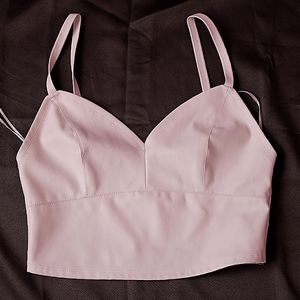 Faux leather crop top